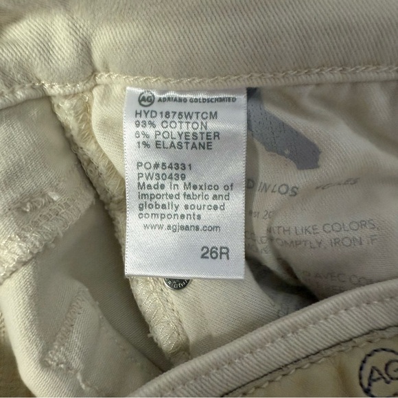 AG Adriano Goldschmied Mari High-Rise Slim Straight Jeans Size 26R – Ivory - Picture 5 of 8